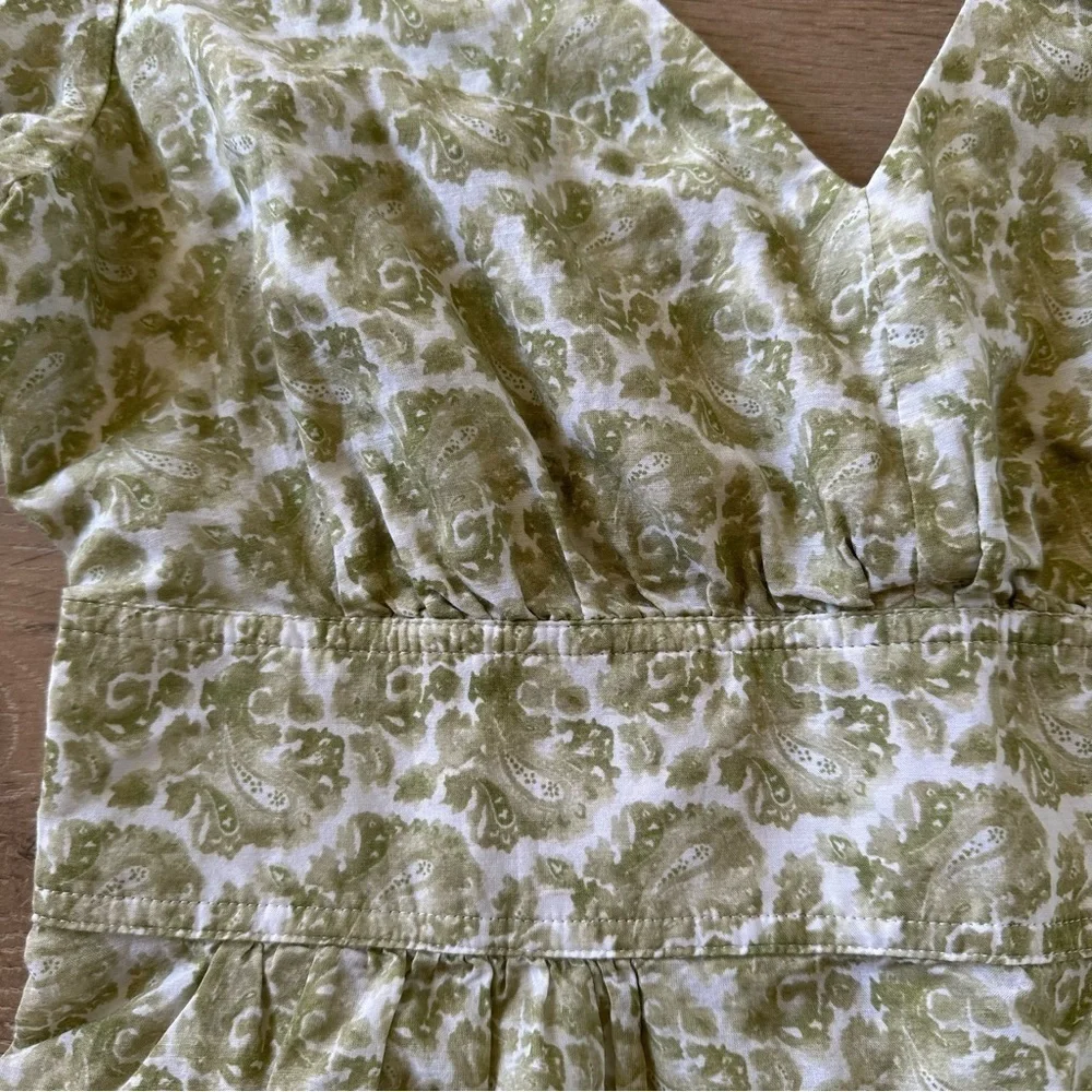 J. Crew Puff Sleeve V Neck Top Sz 4